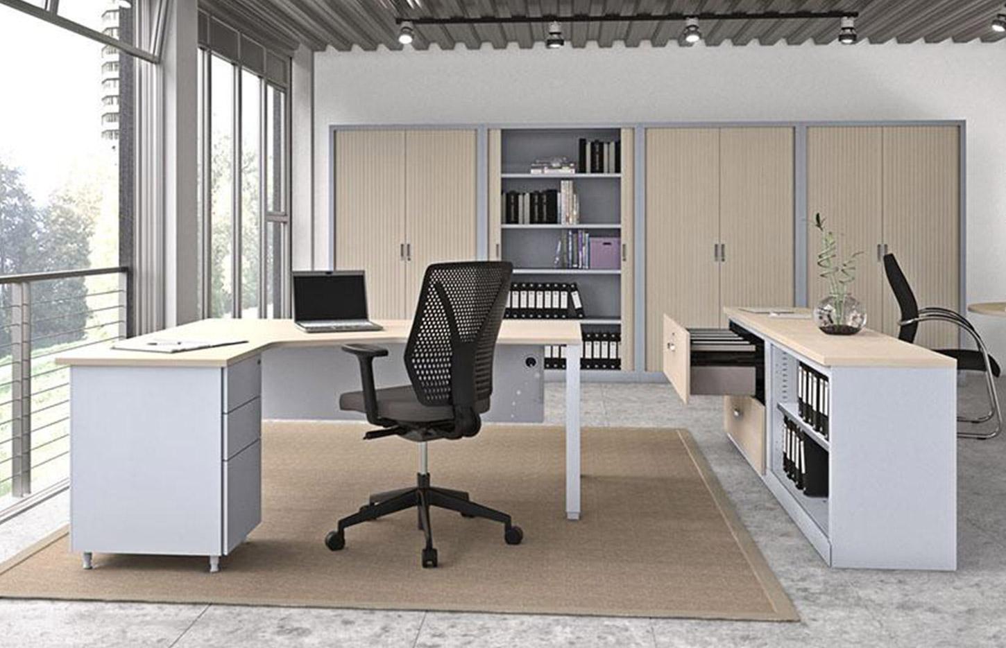 Armoire en métal à rideaux ou portes battante mélaminé, gamme Molina haute - France Bureau
